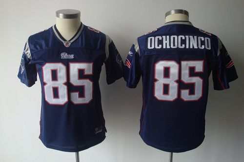 Patriots #85 Chad Ochocinco Blue Women's Team Color Stitched NFL Jersey